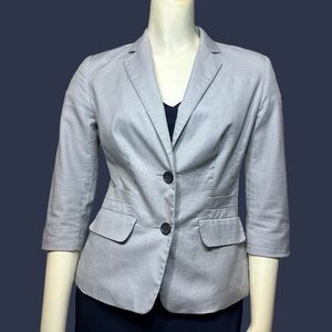 Banana Republic 3/4 Sleeve Light Gray Blazer